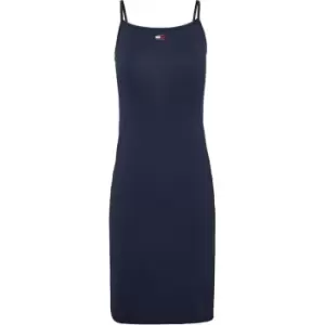 Image of Tommy Jeans Tjw XS Badge Tie Back Midi Dress - Blue