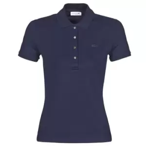 Image of Lacoste PH5462 SLIM womens Polo shirt in Blue - Sizes UK 6,UK 8,UK 10,UK 12,UK 14,UK 16