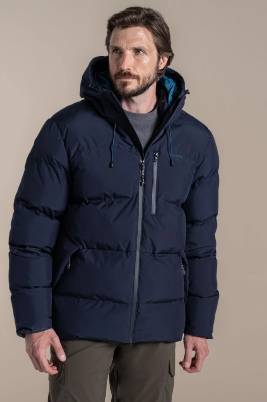 Image of Craghoppers Craghoppers Men Mardale Hooded Baffled Waterproof Jacket in Dark Navy Size: Small Dark Navy S Male 5063260129992
