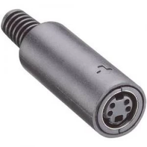 Image of DIN connector Socket straight Number of pins 7 Black Lumberg MJ 3727