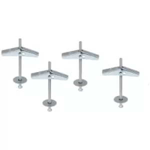 Image of Plasterboard Spring Toggle Fixings With Screws Hollow Cavity Anchors - Size M4 x 75mm - Pack of 10