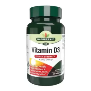 Image of Natures Aid Vitamin D3 4000iu (100ug) Super Strength