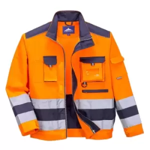 Image of Portwest Lille Hi Vis Jacket Orange / Navy M