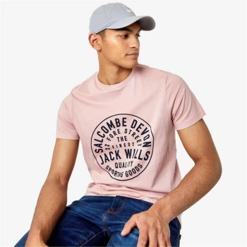 Image of Jack Wills Cornhill Logo T-Shirt - Dusty Pink