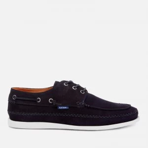 Image of Paul Smith Mens Hobbs Suede Boat Shoes - Navy - UK 11
