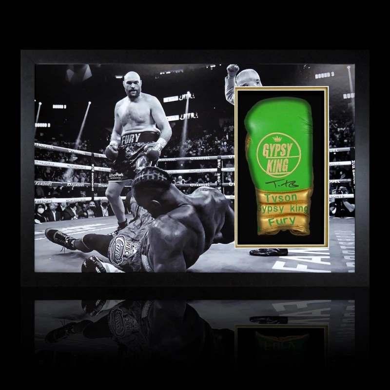 Image of The Fan Cave Tyson Fury v Deontay Wilder III Signed Glove Iconi Green unisex 690mm x 48