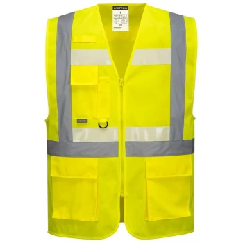 Image of G456YERL - sz L Glowtex Ezee Zip Executive Vest - Yellow - Portwest