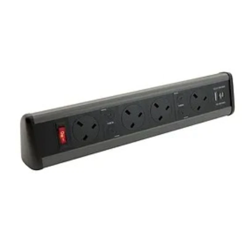 Image of POWERDATA P-PACK DESK BLACK 4X POWER - USB A & C - MS