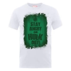 Image of Marvel Avengers Assemble Hulk Stay Angry T-Shirt - White - M