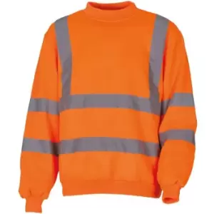 Image of Yoko Unisex Hi-Vis Heavyweight Sweatshirt (Pack of 2) (S) (Hi Vis Orange) - Hi Vis Orange