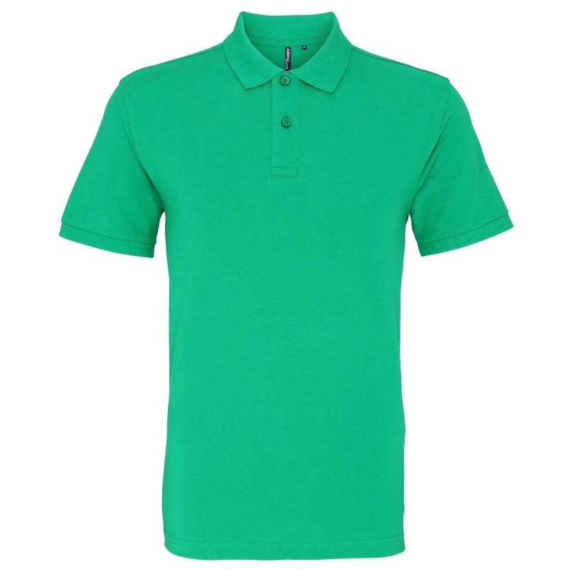 Image of Asquith & Fox Mens Plain Short Sleeve Polo Shirt in Green Size: Small Green Male S