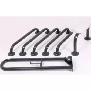 Image of NYMAS Rail Only Doc M Toilet Pack, Steel, Exposed Fixings, Back Rest Rail, Dark