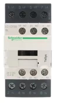 Image of Schneider Electric TeSys D LC1D 4 Pole Contactor - 32 A, 24 V dc Coil, 4NO