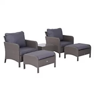 Image of Outsunny Rattan Sofa Set 860-066V01 Grey