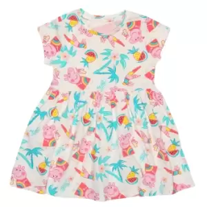 Image of Peppa Pig Girls Flamingo Dress (4-5 Years) (White/Blue/Pink)