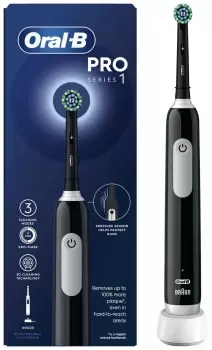 Image of Oral B Pro 1 Cross Action Black Electric Toothbrush
