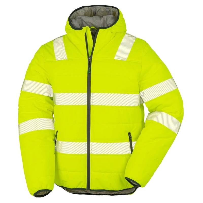 Image of Result Result Men Ripstop Safety Padded Jacket in Yellow Size: Small Yellow S Male 5059699642089