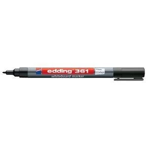 Image of Original Edding 361 Whiteboard Marker Bullet Tip 1mm Line Black Pack of 10 Whiteboard Markers