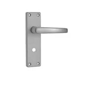 Image of Wickes Contract Locking Door Handle - Satin Aluminium 1 Pair