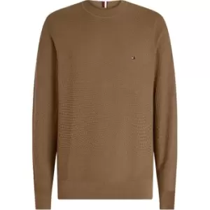 Image of Tommy Hilfiger Rectangular Structure Crew Nk - Brown