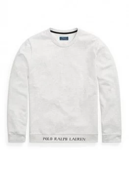 Image of Polo Ralph Lauren Jersey Sleep Sweatshirt - English Heather Size M Men