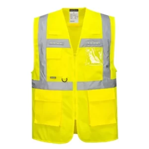 Image of Portwest Orion Executive Class 2 Hi Vis LED Waistcoat Yellow L