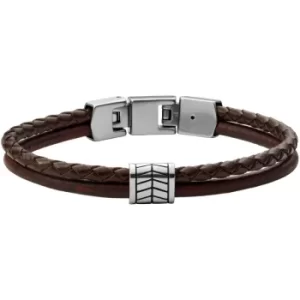 Image of Fossil Silver-Tone Stainless Steel Multi Strand Bracelet