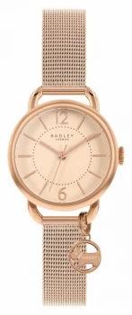 Image of Radley Womens Rose Gold Mesh Bracelet Rose Gold Dial Watch