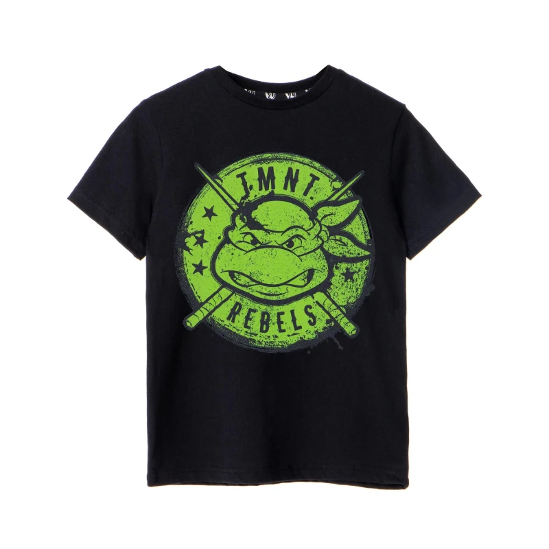 Image of (13-14 Years) Teenage Mutant Ninja Turtles Short Sleeved T-Shirt (Boys Black)