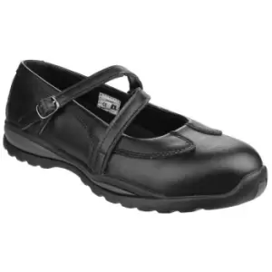 Image of Amblers Womens/Ladies 55 S1P Buckle Safety Shoes (8 UK) (Black) - Black