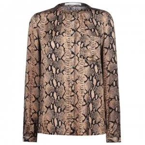 Image of Oui Snake Blouse - Camelgrey 0789
