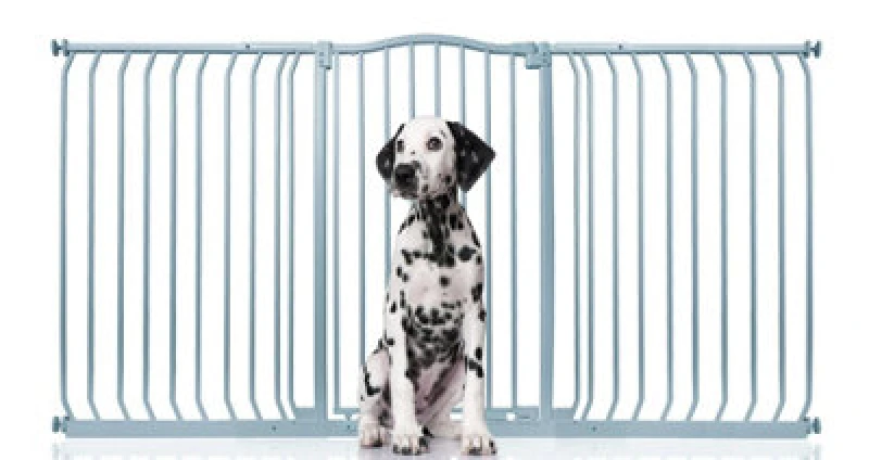 Image of Bettacare Extra Tall Curved Top Dog Gate, 179Cm - 188Cm, Matt Grey, Extra Tall 100Cm In Height, Pressure Fit Pet Gate