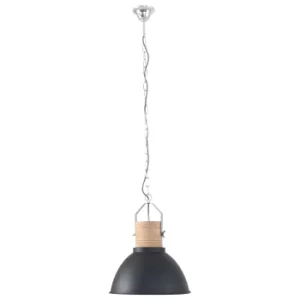 Image of Emile Dome Pendant Ceiling Lights Black Matt, Wood Blank