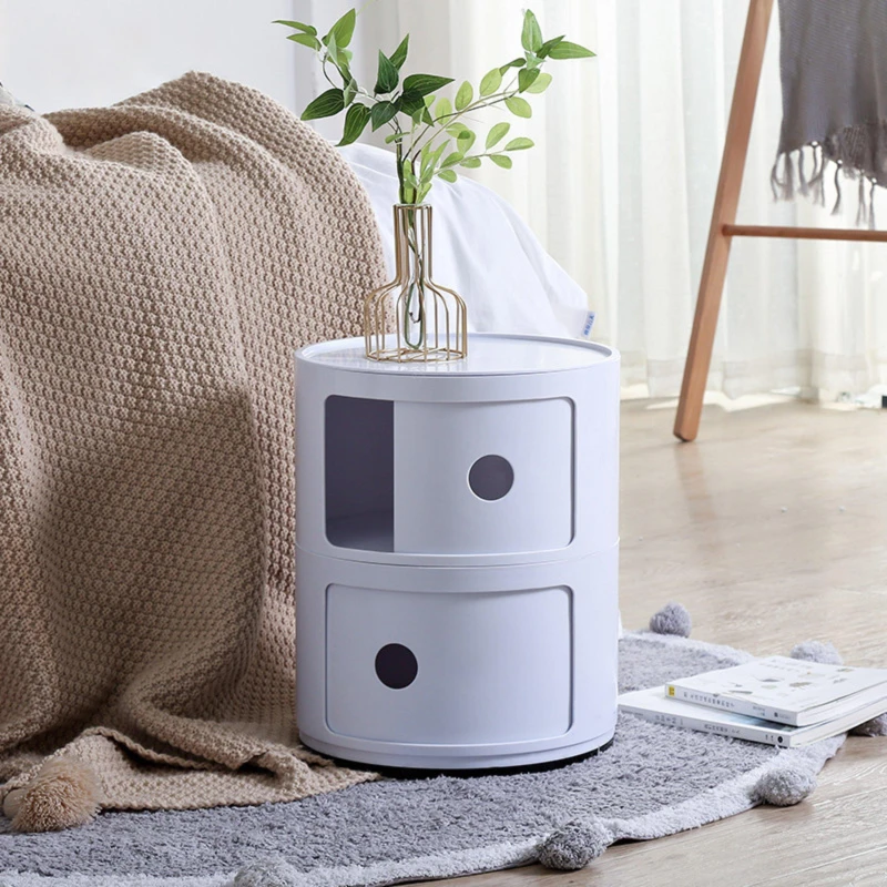 Image of LIFE IDEAS Cylindrical Multi-Tier Plastic Drawer Unit White unisex 4 Tier