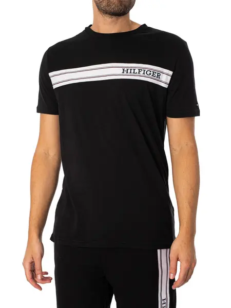 Image of Tommy Hilfiger Lounge Brand Line T-Shirt Black S