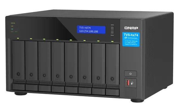 Image of QNAP TVS-H874T-I7-32G 8 Bay Desktop NAS Enclosure w/ Thunderbolt connection TVS-h874T-i7-32G