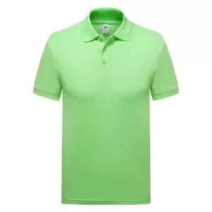 Image of Fruit of the Loom Mens Premium Cotton Pique Polo Shirt (S) (Neo Mint)