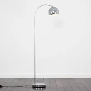 Image of Curva Floor Lamp in Chrome with Chrome Shade
