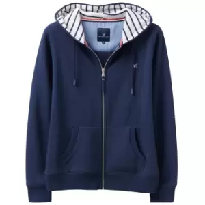 Image of Crew Clothing Womens Heritage Zip Through Hoodie Navy 10