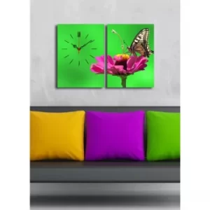 Image of 2P3040CS-124 Multicolor Decorative Canvas Wall Clock (2 Pieces)