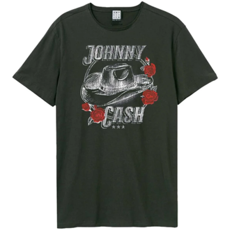 Image of Amplified Amplified Men 9 Gallon Hat Johnny Cash T-Shirt in Charcoal Size: X-Small Charcoal XS Male 5063750846101