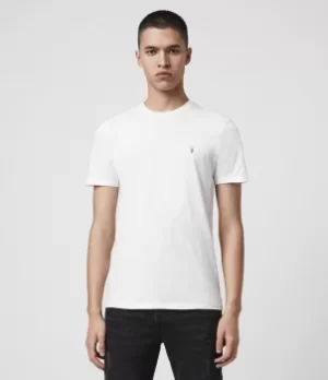 Image of AllSaints Mens Cotton Regular Fit Tonic Crew T-Shirt, White, Size: M