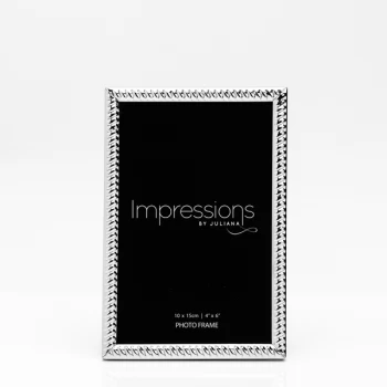 Image of 4" x 6" - Silver Plated Twist Photo Frame