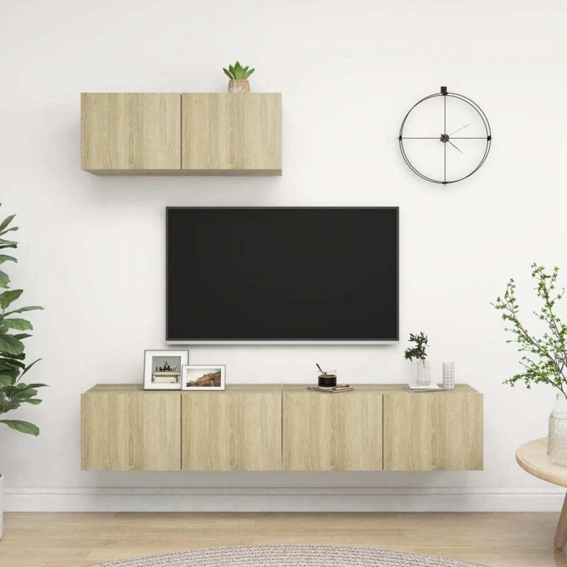 Image of VIDAXL TV Cabinets 3 pcs Sonoma Oak Engineered Wood Vidaxl 8720286573099