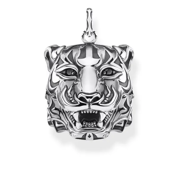 Image of Thomas Sabo Sterling Silver Sterling Silver Black Tiger Pendant PE887-
