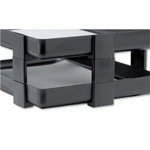 Image of Rexel Agenda 53mm Classic Risers Self locking Charcoal 1 x Pack of 5 Height Risers for Letter Trays