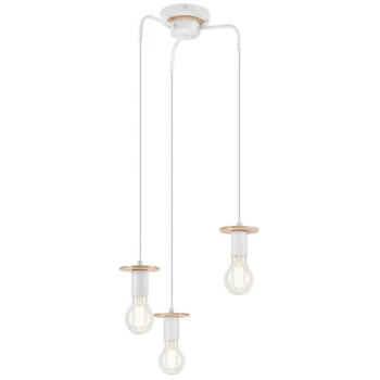 Image of Angelina Cluster Pendant Ceiling Light White , 3x E27