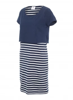 Image of Navy & White Stripe Jersey Dress - 12