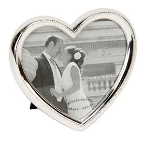Image of 4" x 4" - Celebrations Silver Plated Heart Photo Frame