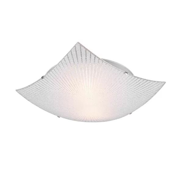 Image of Elisa Modern 2 Light Patterned Glass Flush Ceiling Light Chrome